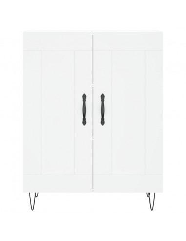Credenza Bianca 69,5x34x180 cm in Legno Multistrato