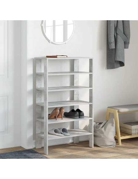 Scarpiera Grigio Cemento 61x32x105 cm in Truciolato