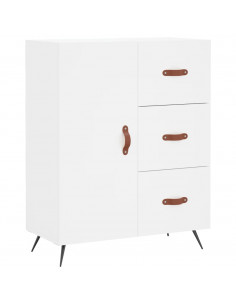 Credenza Bianca 69,5x34x180 cm in Legno Multistrato 2