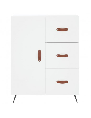 Credenza Bianca 69,5x34x180 cm in Legno Multistrato