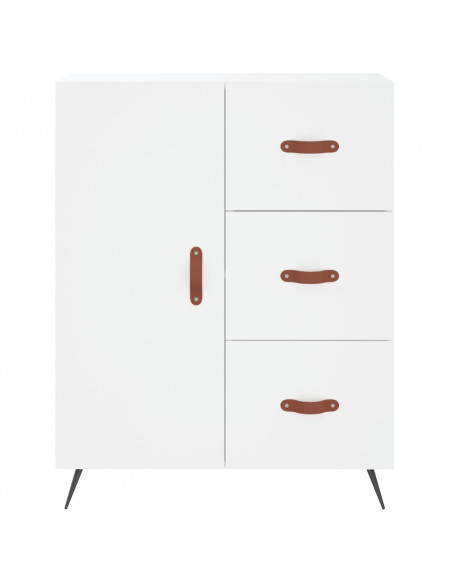 Credenza Bianca 69,5x34x180 cm in Legno Multistrato