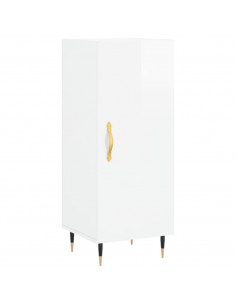 Credenza 34,5x34x180 cm in Legno Multistrato Bianco Lucido 2