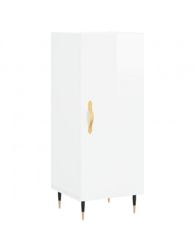 Credenza 34,5x34x180 cm in Legno Multistrato Bianco Lucido