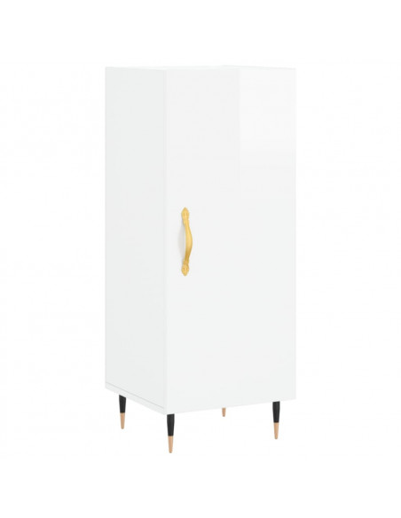 Credenza 34,5x34x180 cm in Legno Multistrato Bianco Lucido