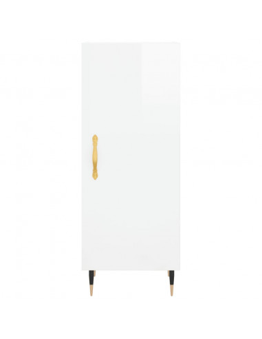 Credenza 34,5x34x180 cm in Legno Multistrato Bianco Lucido