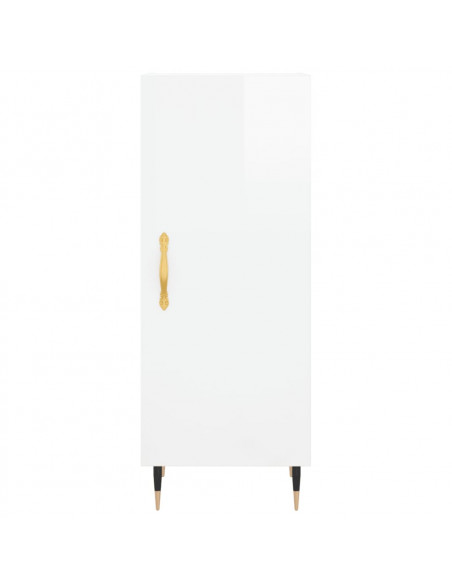 Credenza 34,5x34x180 cm in Legno Multistrato Bianco Lucido