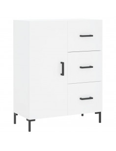 Credenza Bianca 69,5x34x180 cm in Legno Multistrato 2