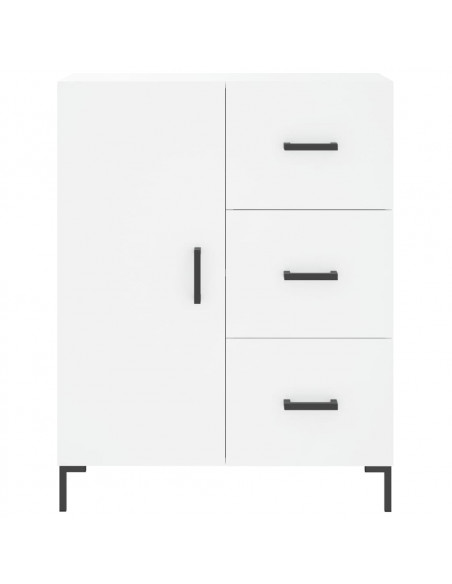 Credenza Bianca 69,5x34x180 cm in Legno Multistrato