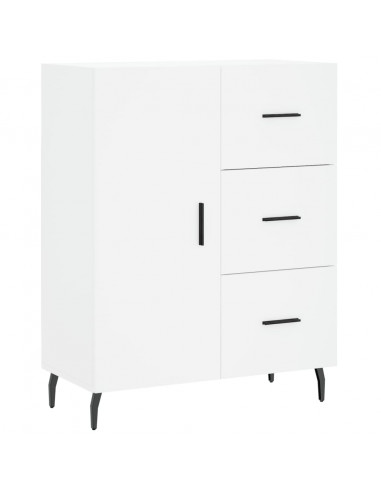 Credenza Bianca 69,5x34x180 cm in Legno Multistrato