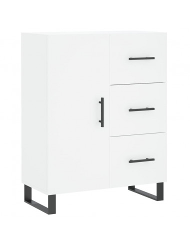 Credenza Bianca 69,5x34x180 cm in Legno Multistrato