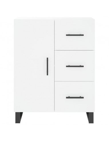 Credenza Bianca 69,5x34x180 cm in Legno Multistrato