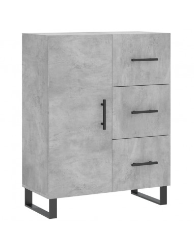 Credenza Grigio Cemento 69,5x34x180 cm in Legno Multistrato