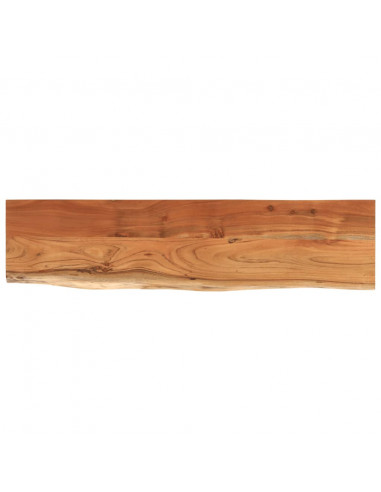 Mensola a Muro 80x20x2,5cm Rettangolare Legno Acacia Bordi Vivi