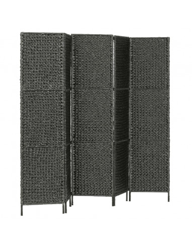 Paravento a 5 Pannelli Nero 193x160 cm in Giacinto d'Acqua