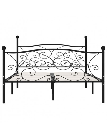 Giroletto con Doghe Nero in Metallo 140x200 cm