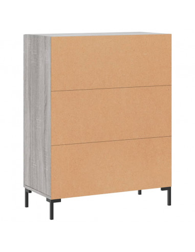 Credenza Grigio Sonoma 69,5x34x90 cm in Legno Multistrato