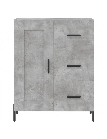 Credenza Grigio Cemento 69,5x34x180 cm in Legno Multistrato
