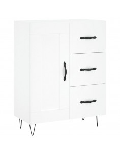 Credenza Bianca 69,5x34x180 cm in Legno Multistrato 2