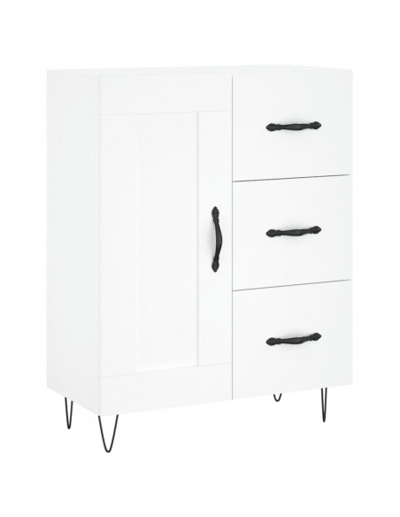 Credenza Bianca 69,5x34x180 cm in Legno Multistrato