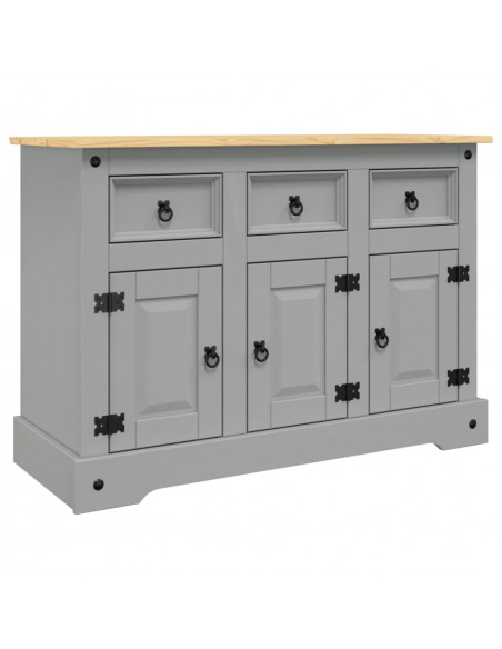 Credenza Corona Grigia 112x43x78 cm in Legno di Pino Messicano