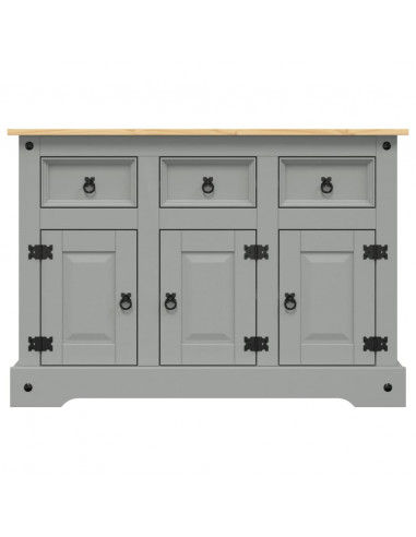 Credenza Corona Grigia 112x43x78 cm in Legno di Pino Messicano