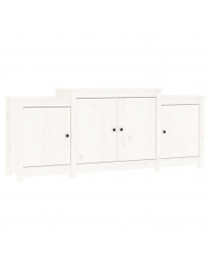 Credenza Bianca 164x37x68 cm in Legno Massello di Pino 2