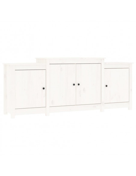 Credenza Bianca 164x37x68 cm in Legno Massello di Pino