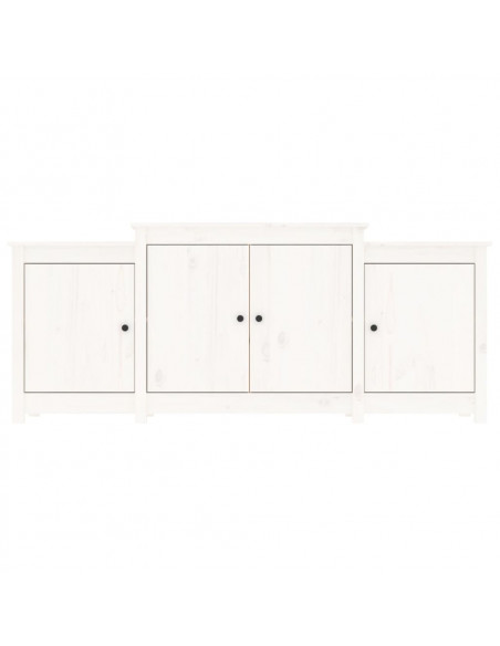Credenza Bianca 164x37x68 cm in Legno Massello di Pino