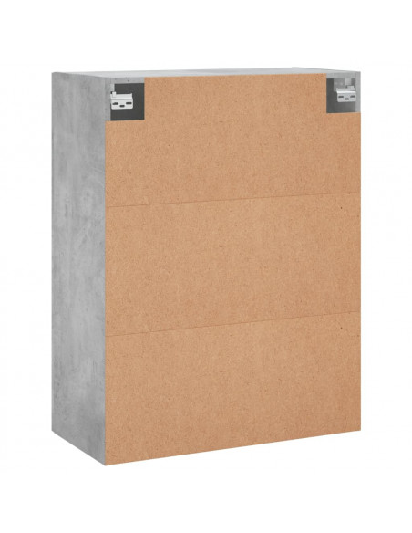 Mobile a Parete Grigio Cemento 69,5x34x90 cm Legno Multistrato