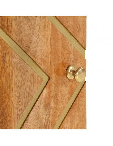 Credenza Marrone e Nera 40x33,5x75cm in Legno Massello di Mango