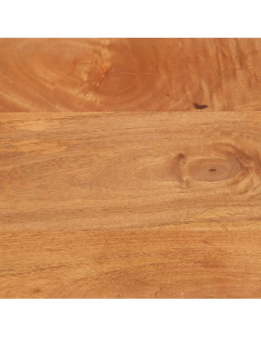 Mobiletto Marrone e Nero 60x33,5x75 cm Legno Massello di Mango