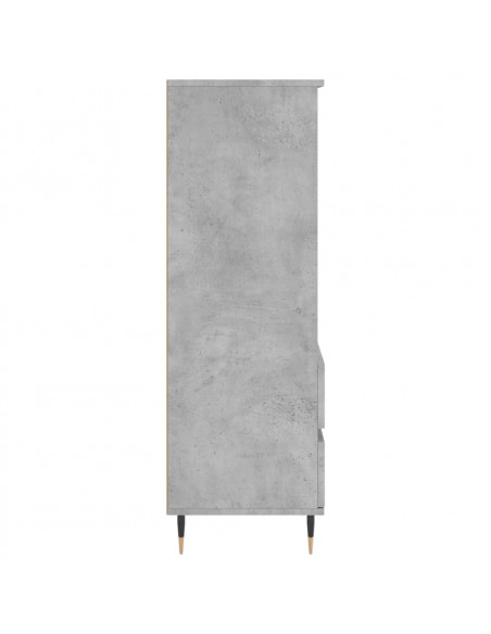 Credenza Grigio Cemento 40x36x110 cm in Legno Multistrato
