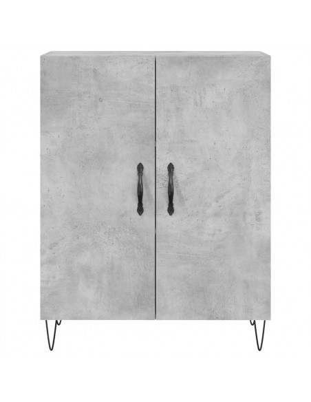 Credenza Grigio Cemento 69,5x34x180 cm in Legno Multistrato