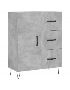 Credenza Grigio Cemento 69,5x34x180 cm in Legno Multistrato 2