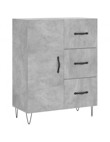 Credenza Grigio Cemento 69,5x34x180 cm in Legno Multistrato
