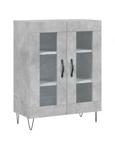 Credenza Grigio Cemento 69,5x34x180 cm in Legno Multistrato