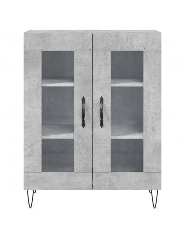 Credenza Grigio Cemento 69,5x34x180 cm in Legno Multistrato