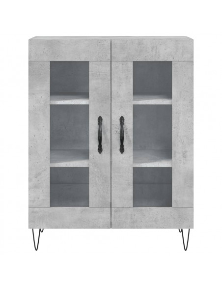 Credenza Grigio Cemento 69,5x34x180 cm in Legno Multistrato
