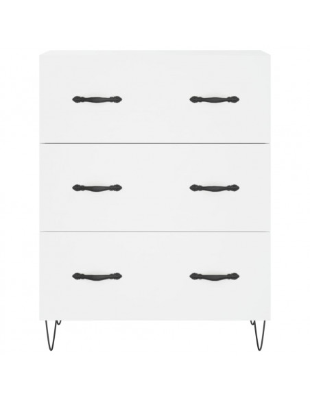 Credenza Bianca 69,5x34x180 cm in Legno Multistrato