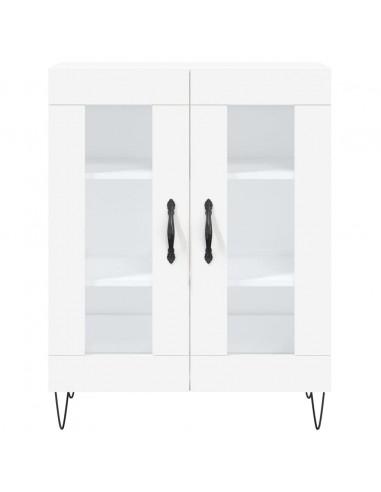 Credenza Bianca 69,5x34x180 cm in Legno Multistrato
