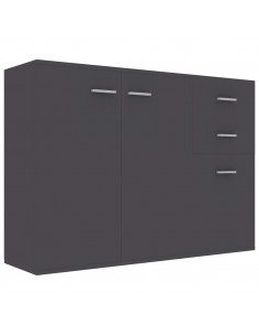 Credenza Grigia 105x30x75 cm in Legno Multistrato 2