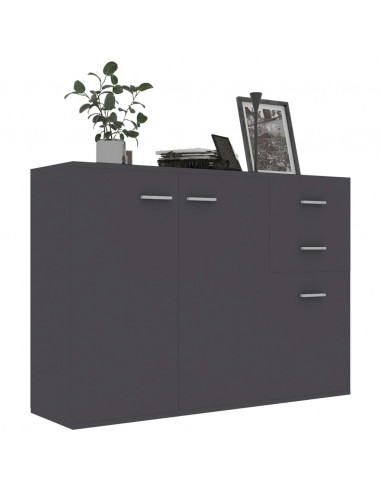 Credenza Grigia 105x30x75 cm in Legno Multistrato