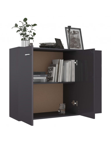 Credenza Grigia 105x30x75 cm in Legno Multistrato