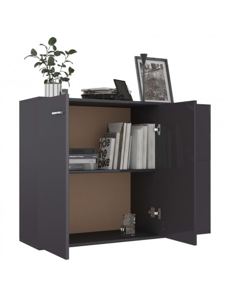 Credenza Grigia 105x30x75 cm in Legno Multistrato