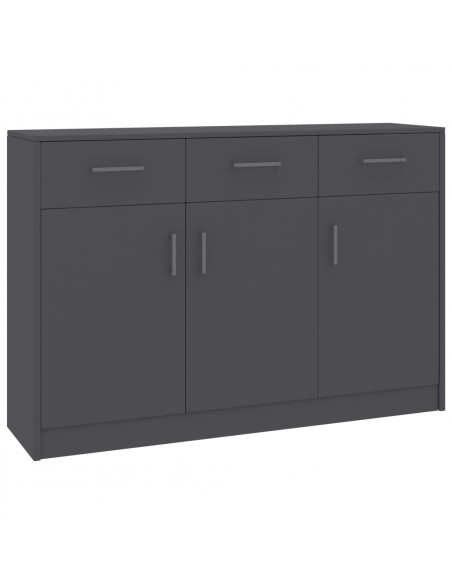 Credenza Grigia 110x30x75 cm in Legno Multistrato