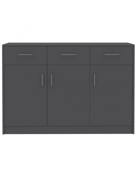 Credenza Grigia 110x30x75 cm in Legno Multistrato