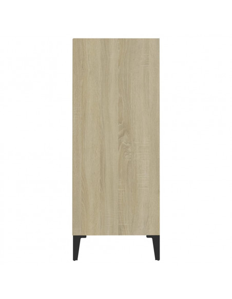 Credenza Bianca e Rovere Sonoma 57x35x90 cm Legno Multistrato