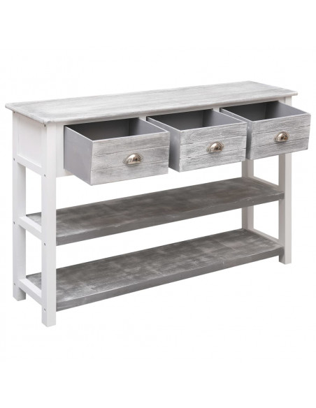 Credenza Stile Antico Grigia 115x30x76 cm in Legno