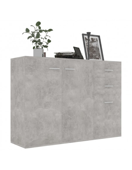 Credenza Grigio Cemento 105x30x75 cm in Legno Multistrato