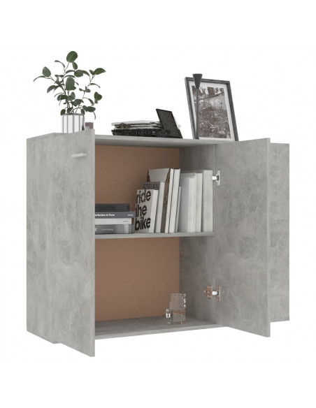 Credenza Grigio Cemento 105x30x75 cm in Legno Multistrato